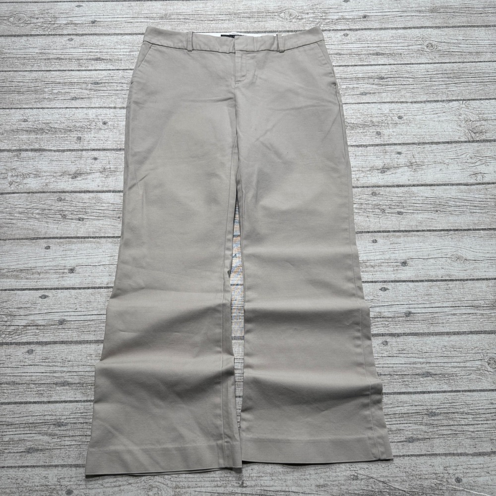 Banana Republic Pants Womens 6P Beige Wide Leg Baggy Fit Mid Rise Chino Trousers